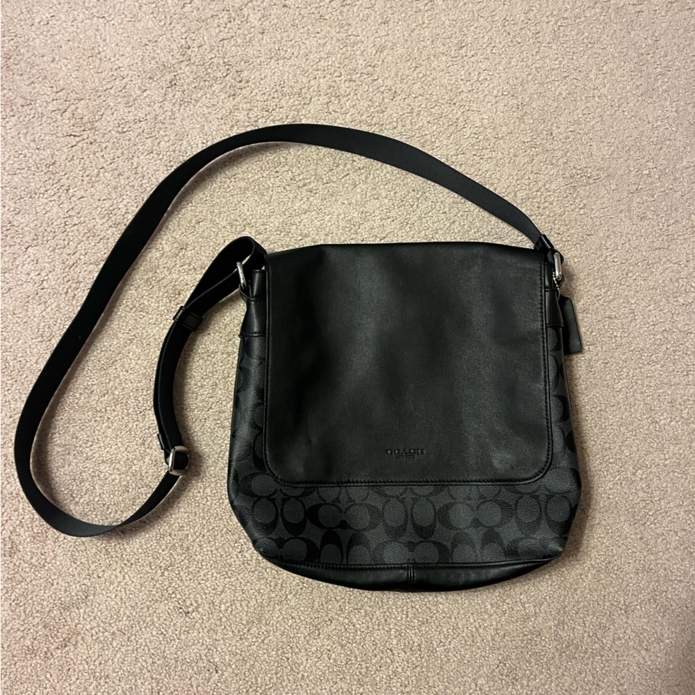 Coach Black and Gray Messenger Bag